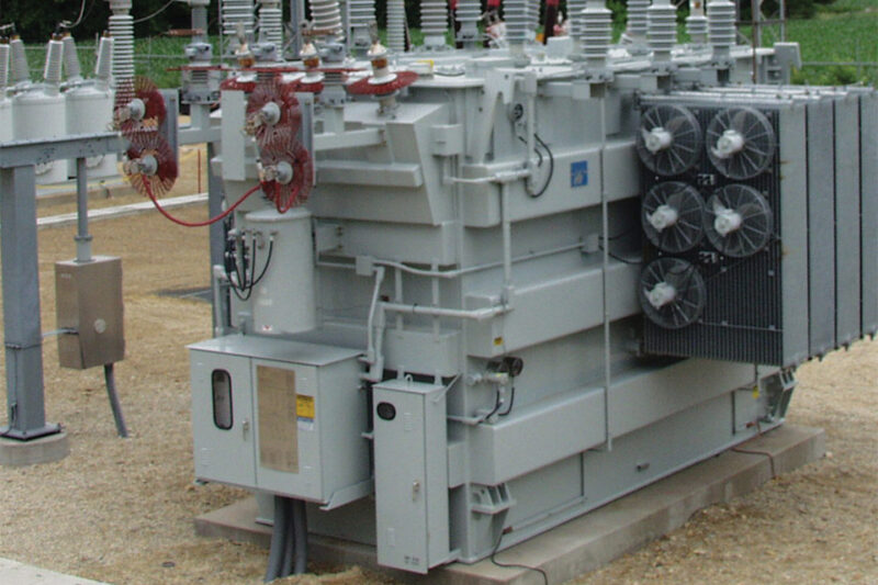 Power transformer in substation with full length THP Inert Air System